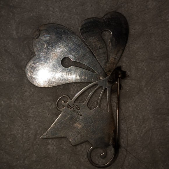 Vintage 950 silver butterfly pin - Picture 2 of 2